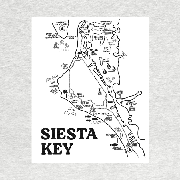 Siesta Key Map Art by fiberandgloss